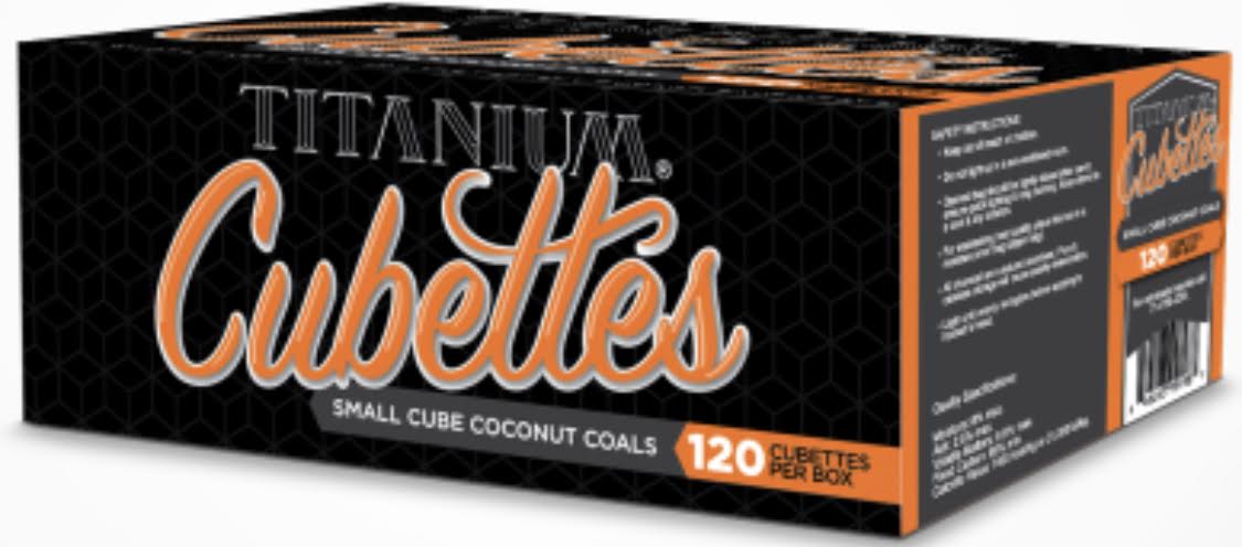 Titanium Cubettes 120piece Charcoal Hookah