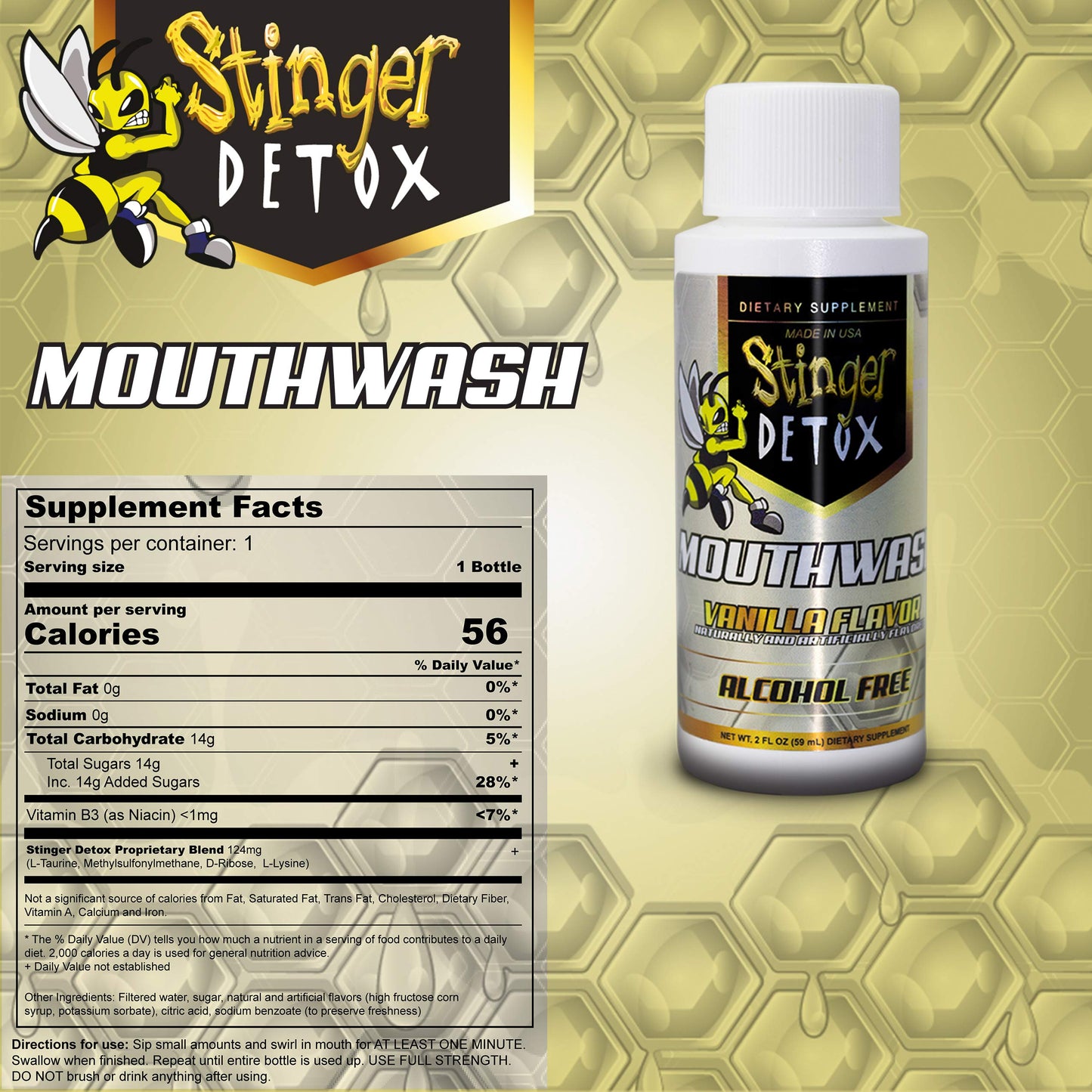 STINGER DETOX MOUTHWASH VANILLA 2OZ