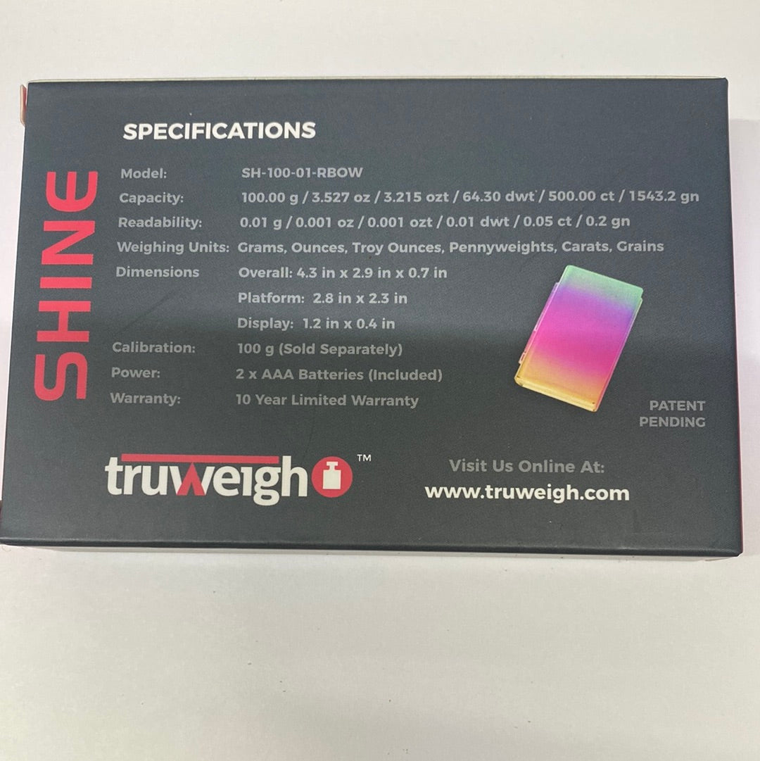 Truweigh SHINE 100gx0.01g Rainbow Scale