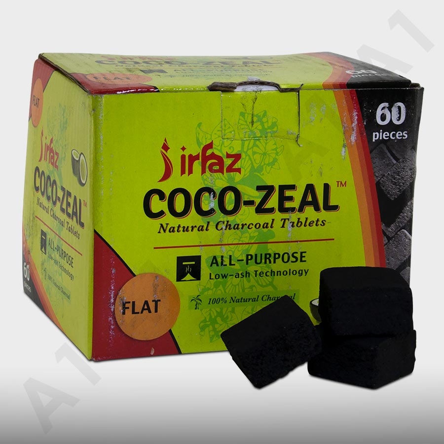 Coco Zeal Flat 60pieces Hookah Charcoal