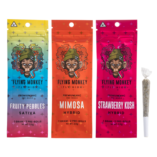 FLYING MONKEY PREMIUM HHC PRE ROLLS 1 GRAM- 2 PRE ROLLS EACH